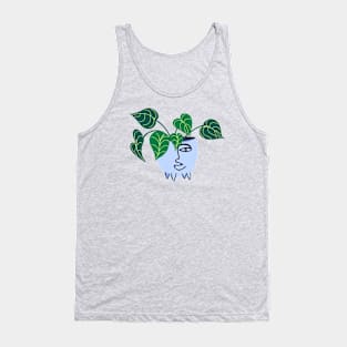 Indoors green plant in modern flowerpot Tank Top